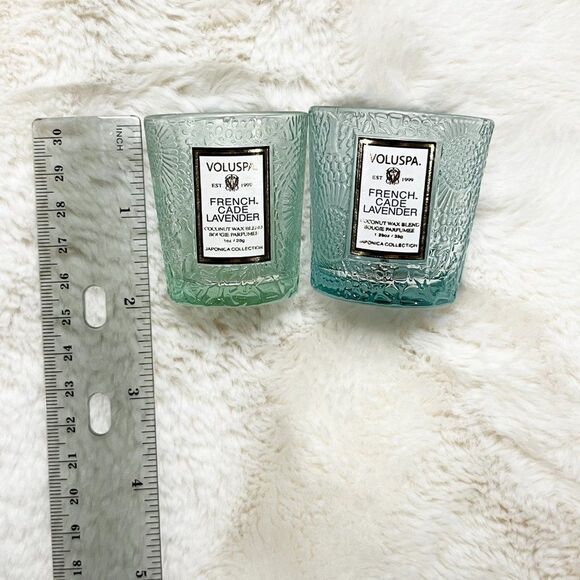 🔮 5/$25 Set of 2 Empty Voluspa French Cade Lavender Mini Candle‎ Jars - Picture 2 of 5